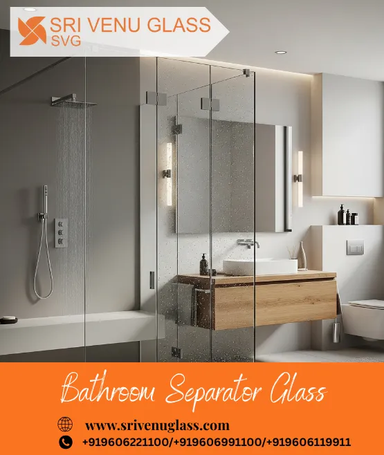 Sliding glass partition installation in a corporate office by Sri Venu Glass team